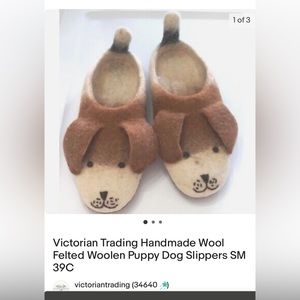 NWT Felted Woolen Puppy Dog Slippers- Adult size small (5-6) 🐶